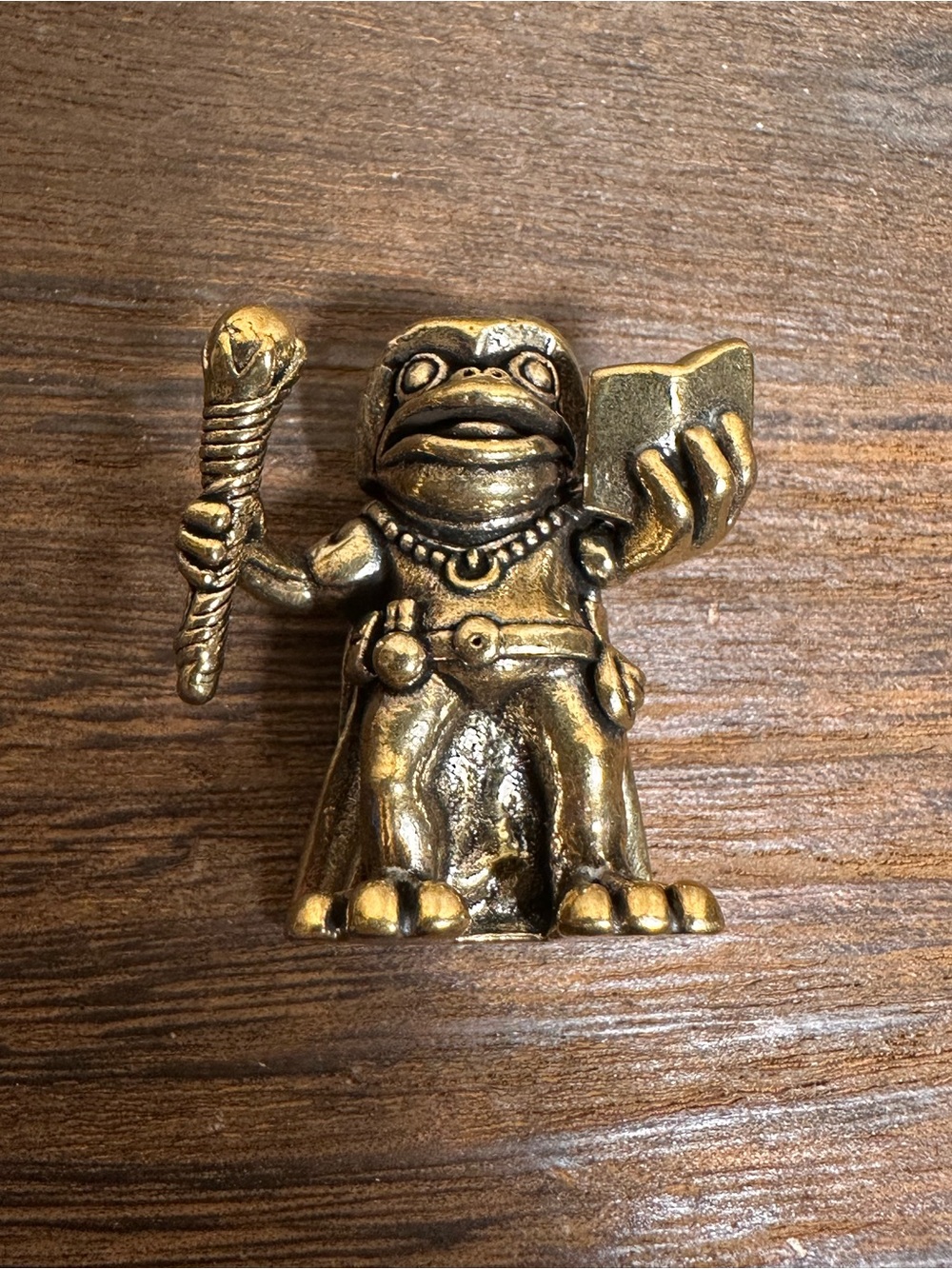 Brass Frog Wizard Figurine - Mini Brass Collectible Figurine - Picture 9 of 11